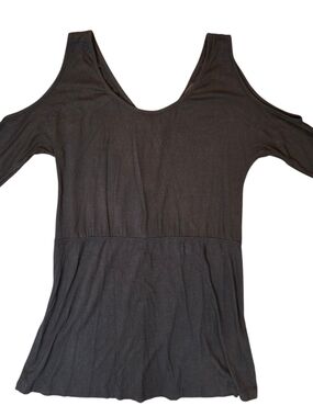 Fishbone Dress Womans Small Black Cold-Shoulder Scoop Neck Tunic Beach Festival